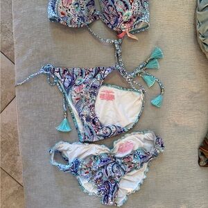 Victoria's Secret Blue and Pink Paisley Bikini